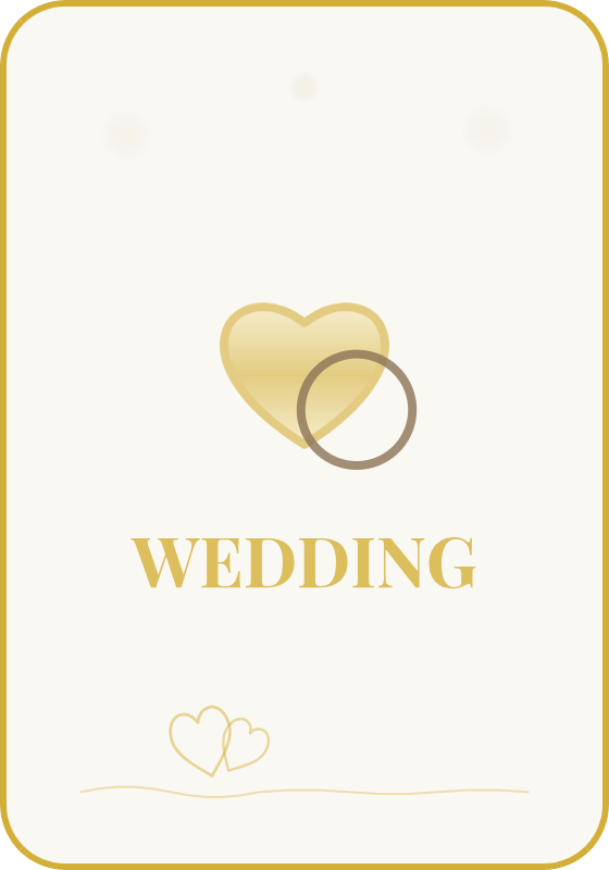 Přední strana klasické karty - Motiv prstýnky